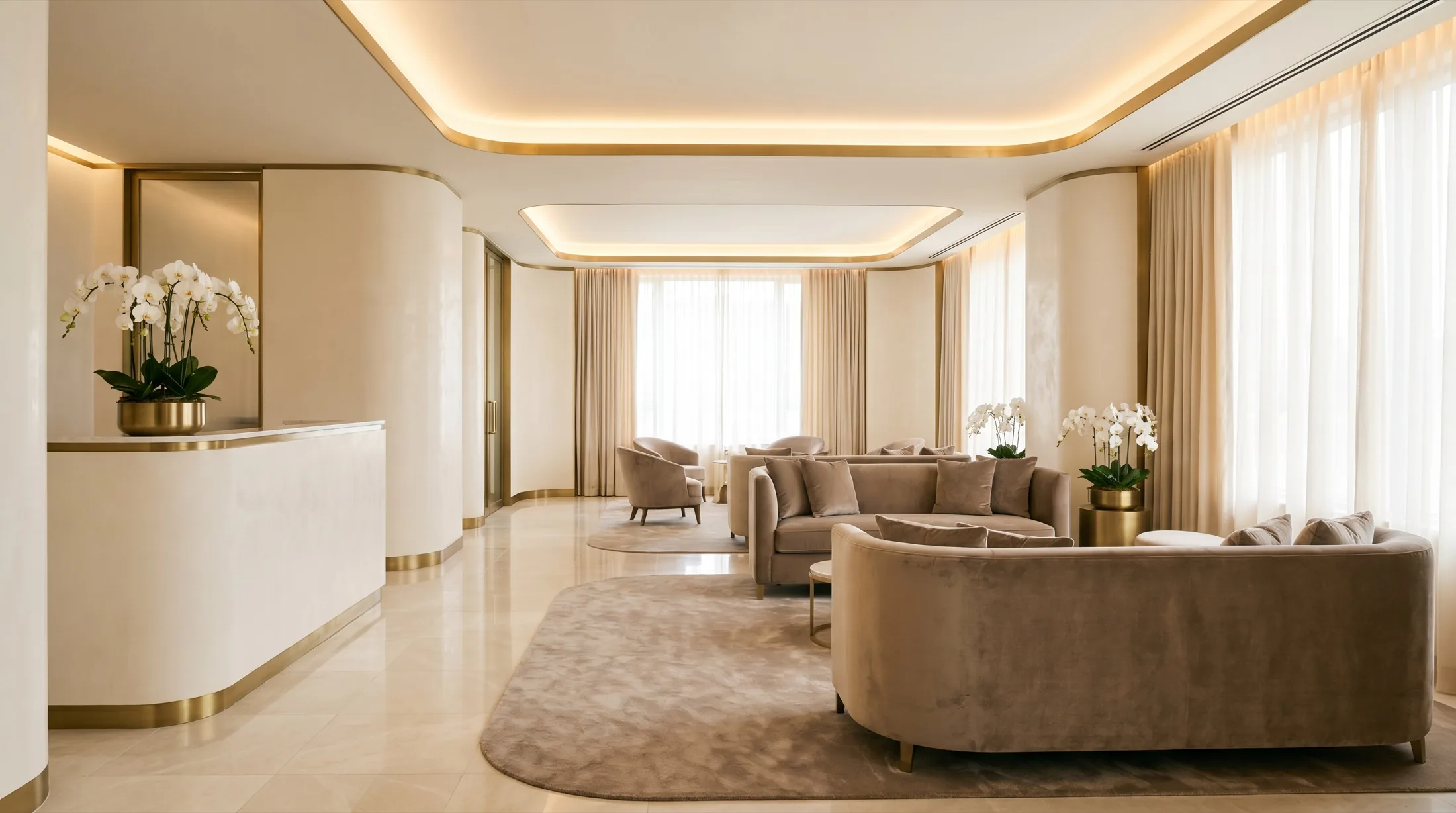 A calm, luxurious clinic interior